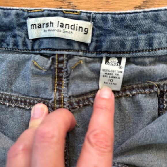 Y2K Vintage Denim Skirt Size 10 High Waist A-Line Midi 90s Cottage Boho - Picture 5 of 8